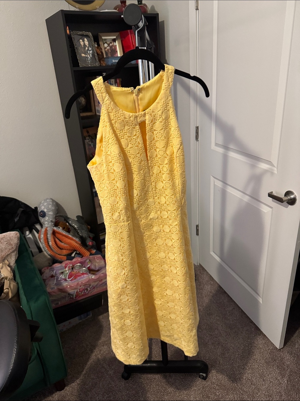 White House Black Market Yellow Lace Midi Dress